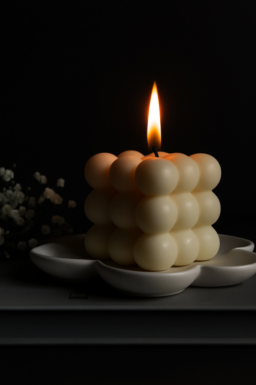 White Bubble Candle