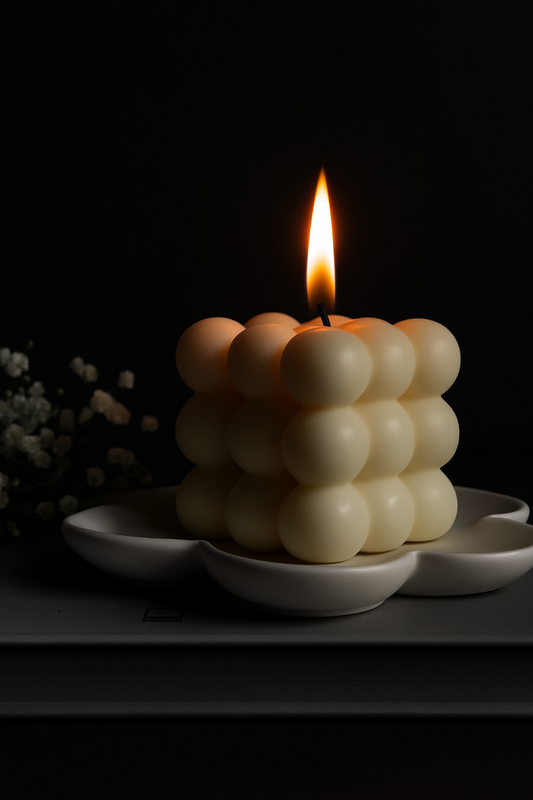 White Bubble Candle