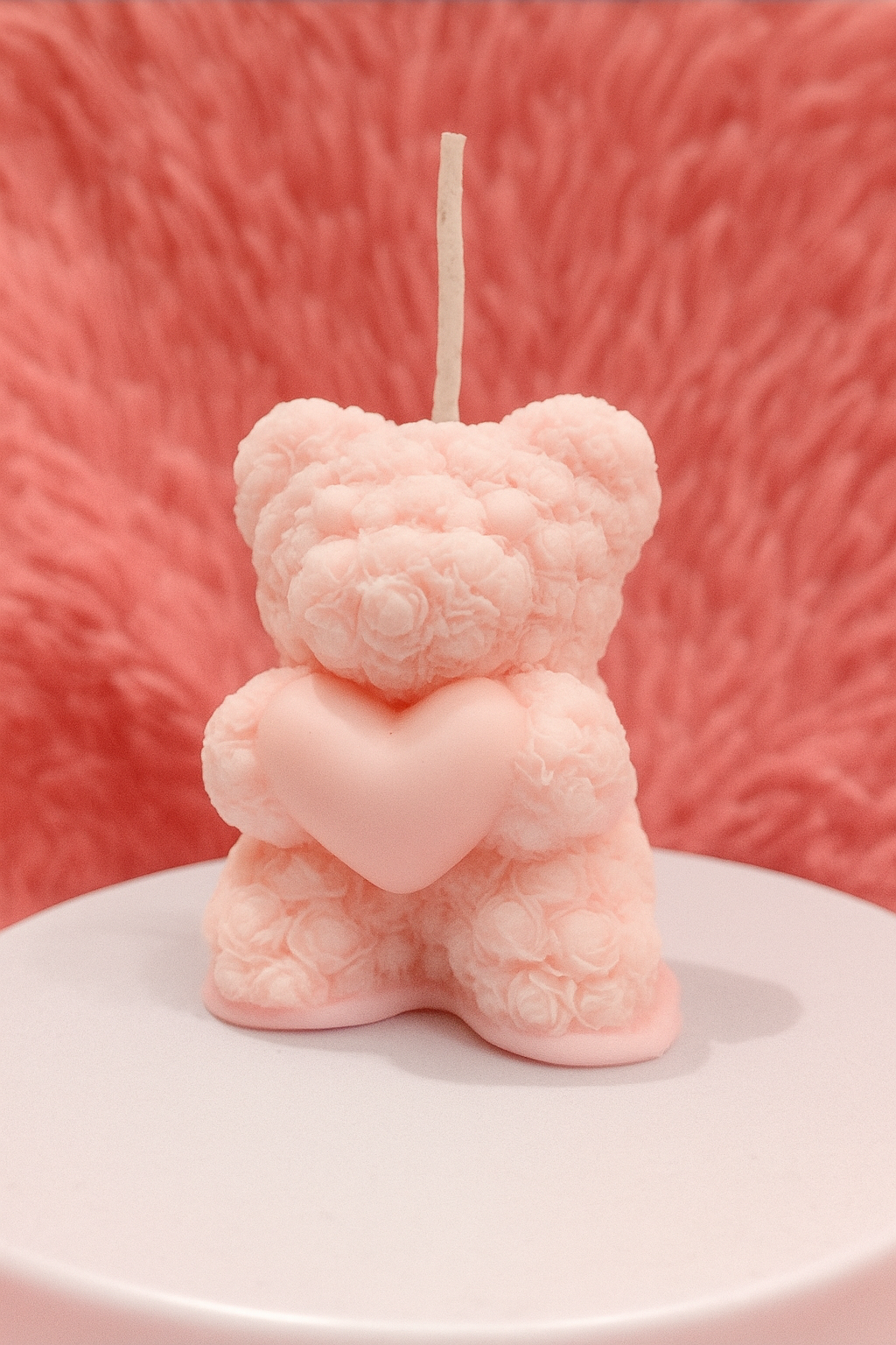 Pink Teddy Bear Candle Pack of 2