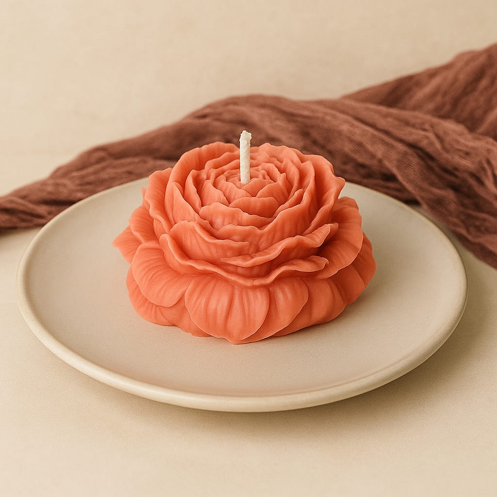 Rose Candle, Pack of Two- Made With 100% Soy Wax